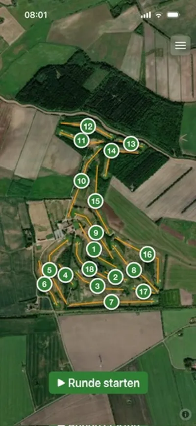 Platzübersicht mit allen Bahnen in OpenGolfMap